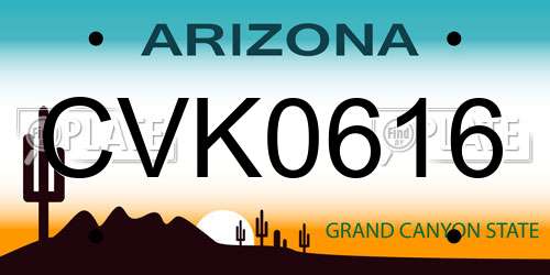 CVK0616 Arizona License Plate