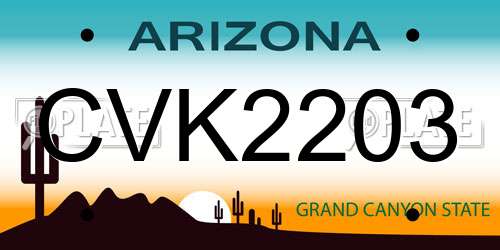 CVK2203 Arizona License Plate
