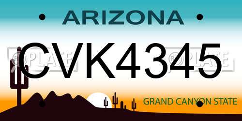CVK4345 Arizona License Plate
