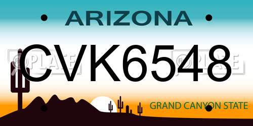 CVK6548 Arizona License Plate
