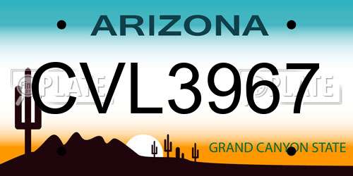 CVL3967 Arizona License Plate