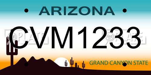 CVM1233 Arizona License Plate