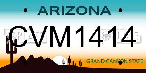 CVM1414 Arizona License Plate