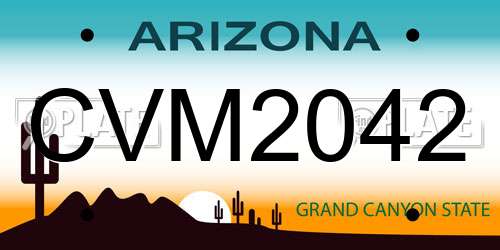 CVM2042 Arizona License Plate