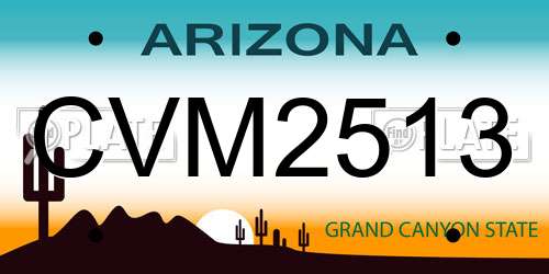 CVM2513 Arizona License Plate