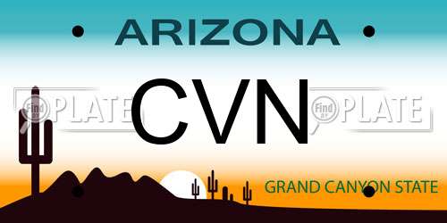 CVN Arizona License Plate