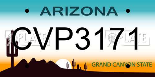 CVP3171 Arizona License Plate