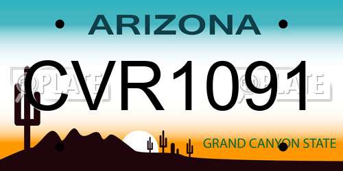 CVR1091 Arizona License Plate