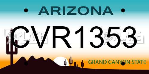 CVR1353 Arizona License Plate