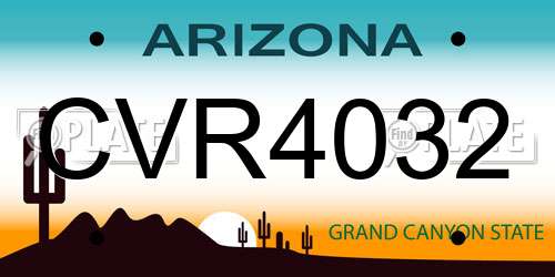 CVR4032 Arizona License Plate