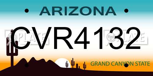 CVR4132 Arizona License Plate