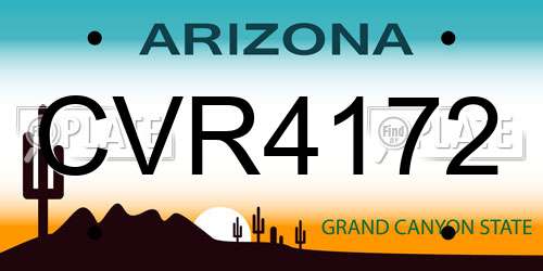 CVR4172 Arizona License Plate