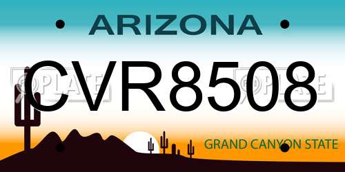 CVR8508 Arizona License Plate