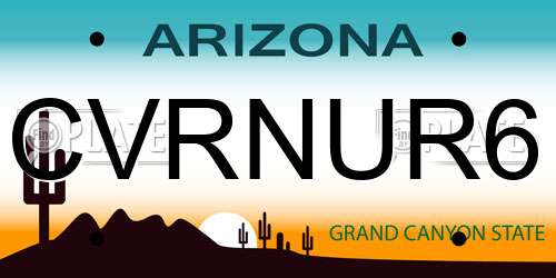 CVRNUR6 Arizona License Plate