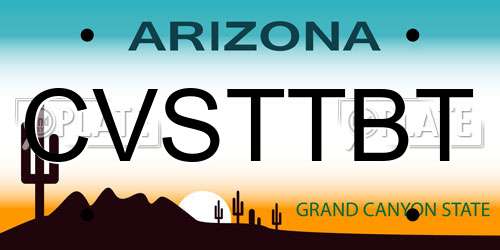 CVSTTBT Arizona License Plate