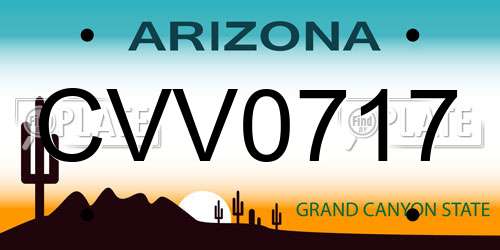 CVV0717 Arizona License Plate