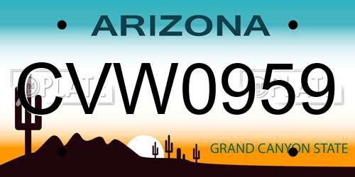 CVW0959 Arizona License Plate