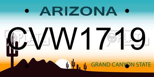 CVW1719 Arizona License Plate