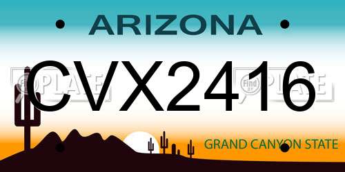 CVX2416 Arizona License Plate