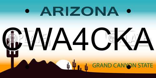 CWA4CKA Arizona License Plate