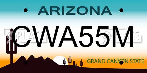 CWA55M Arizona License Plate