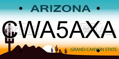 CWA5AXA Arizona License Plate