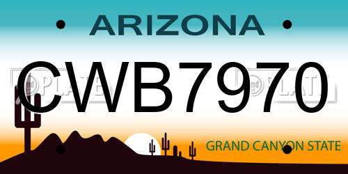 CWB7970 Arizona License Plate