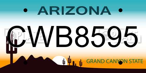 CWB8595 Arizona License Plate