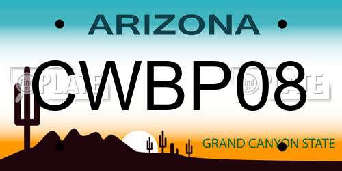 CWBP08 Arizona License Plate