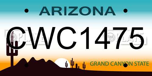 CWC1475 Arizona License Plate