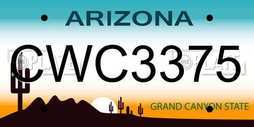 CWC3375 Arizona License Plate