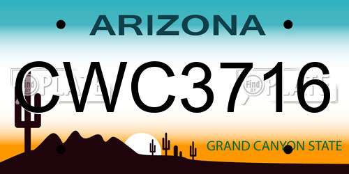 CWC3716 Arizona License Plate