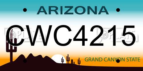 CWC4215 Arizona License Plate