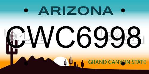 CWC6998 Arizona License Plate
