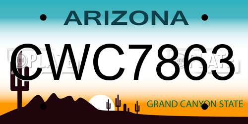 CWC7863 Arizona License Plate