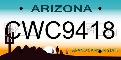 CWC9418 Arizona License Plate
