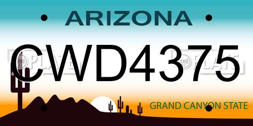 CWD4375 Arizona License Plate