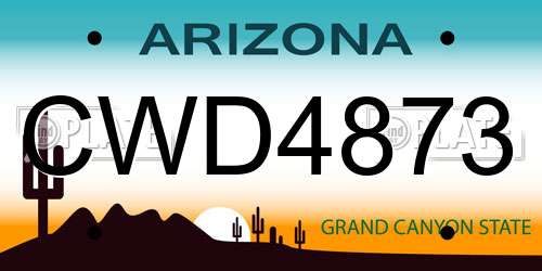 CWD4873 Arizona License Plate