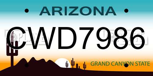CWD7986 Arizona License Plate