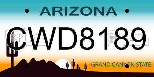 CWD8189 Arizona License Plate