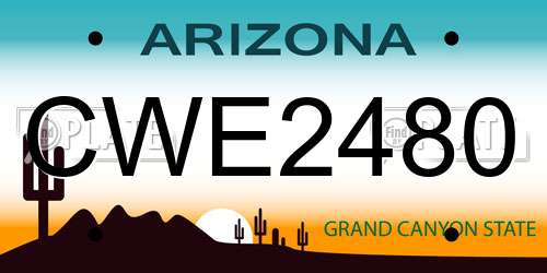 CWE2480 Arizona License Plate