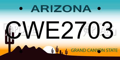 CWE2703 Arizona License Plate