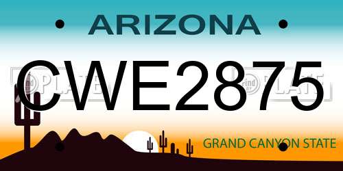 CWE2875 Arizona License Plate