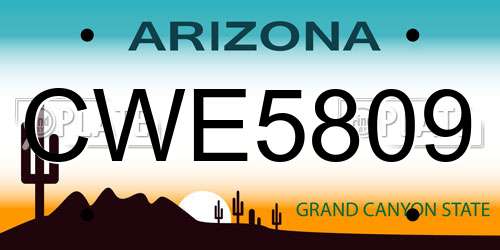 CWE5809 Arizona License Plate