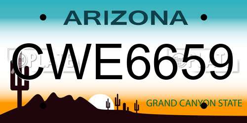 CWE6659 Arizona License Plate