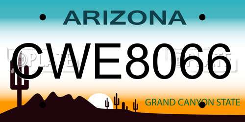 CWE8066 Arizona License Plate