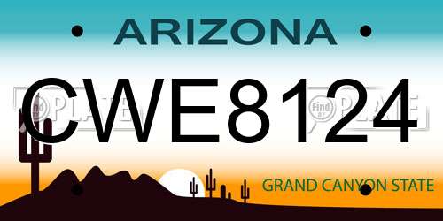 CWE8124 Arizona License Plate