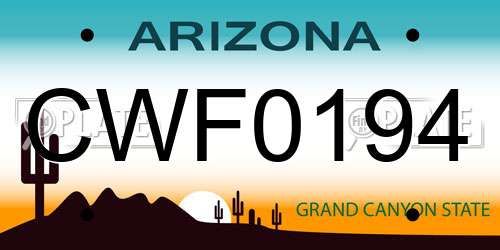 CWF0194 Arizona License Plate