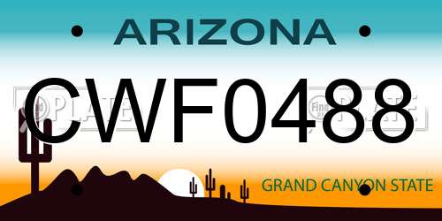 CWF0488 Arizona License Plate