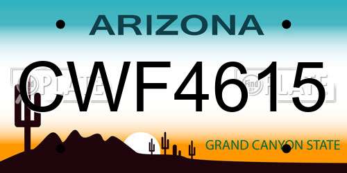 CWF4615 Arizona License Plate